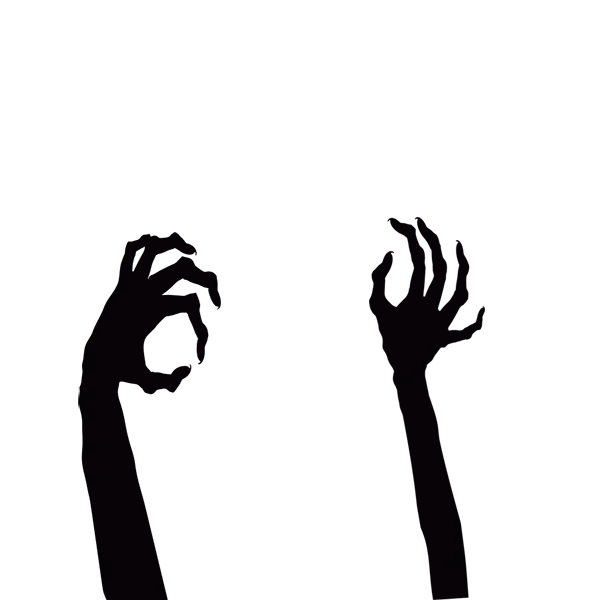 Hands signed illustration, Halloween Ghost, Halloween ghost two hands, text, hand, monochrome png